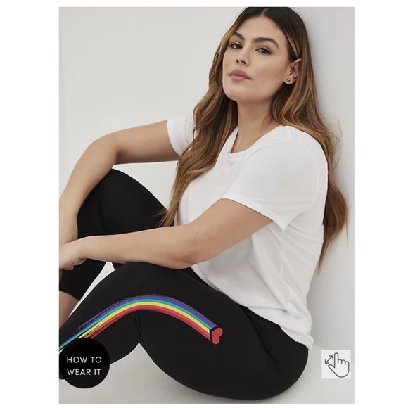 torrid Pants - Torrid Pride Premium Crop Legging - Heart Rainbow Stripe NWT Size 2X